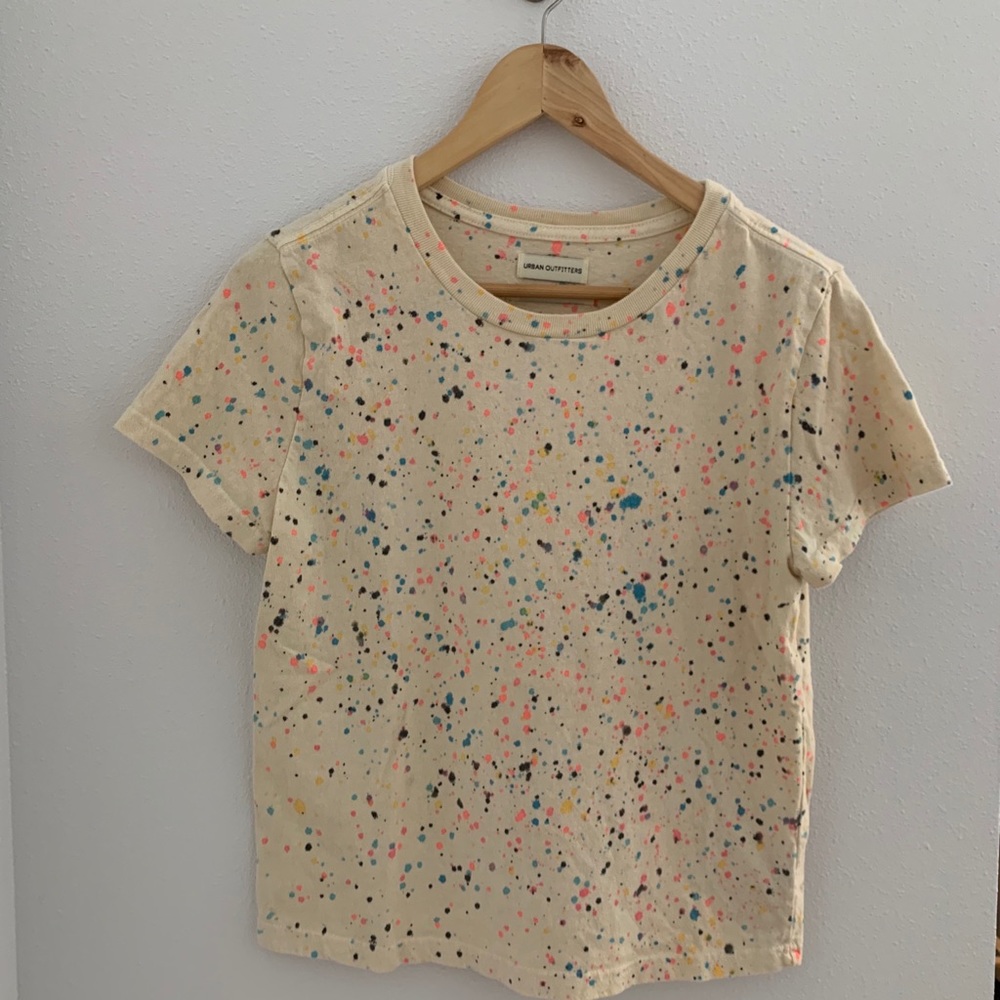 Urban Outfitters Splatter Paint Cropped Tee